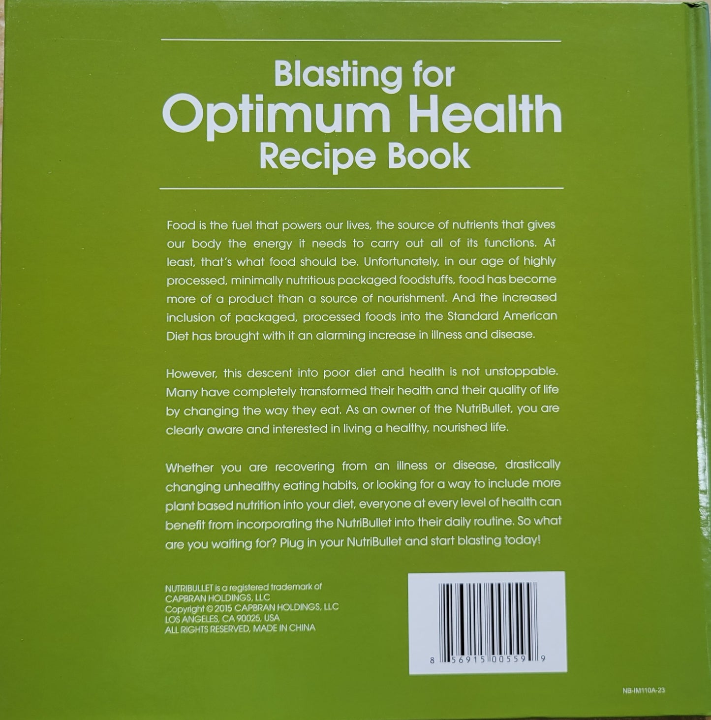 Blasting for Optimum Health Recipe Book - Hardcover