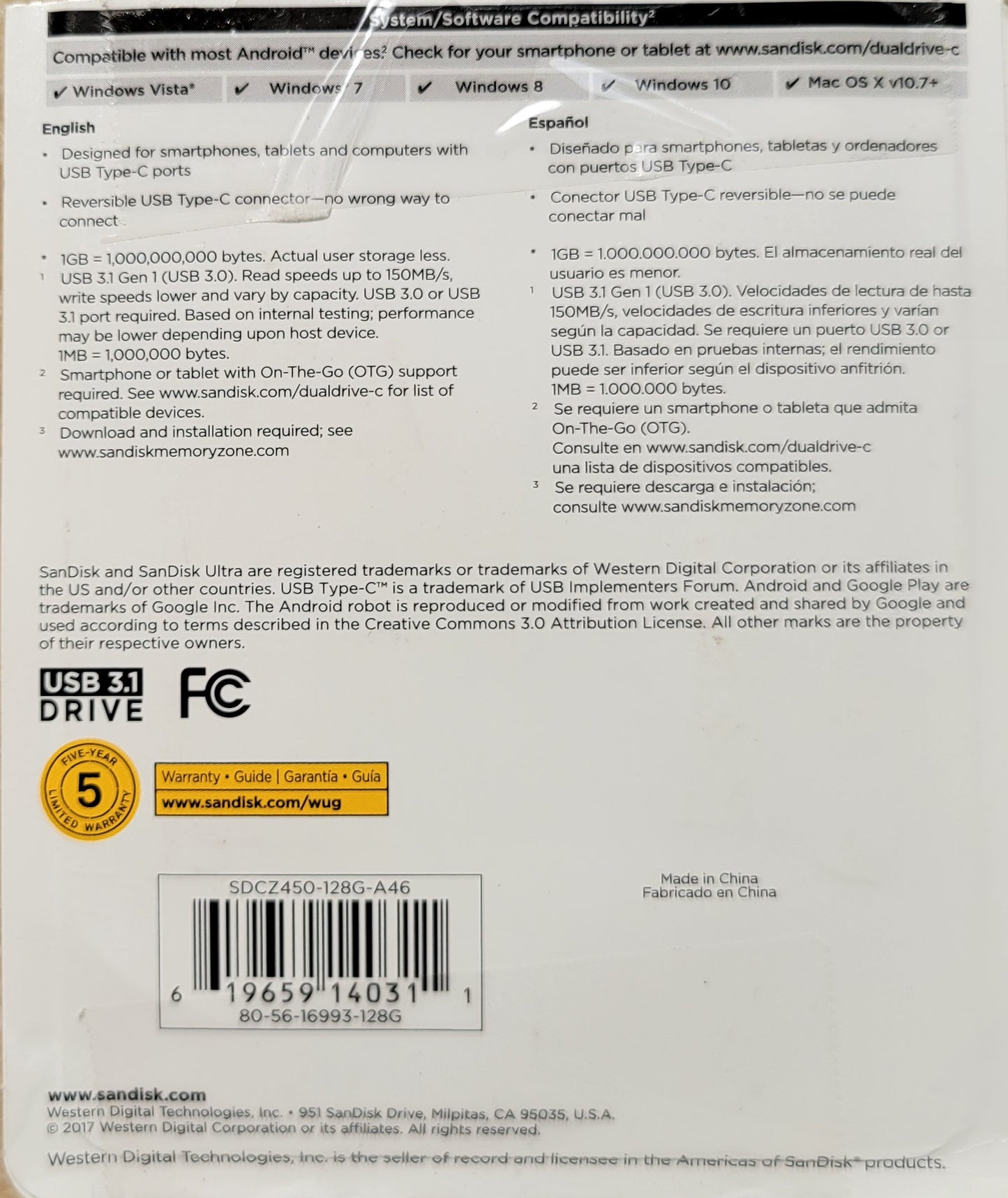 Sandisk Ultra USB Type-C Memory Drive