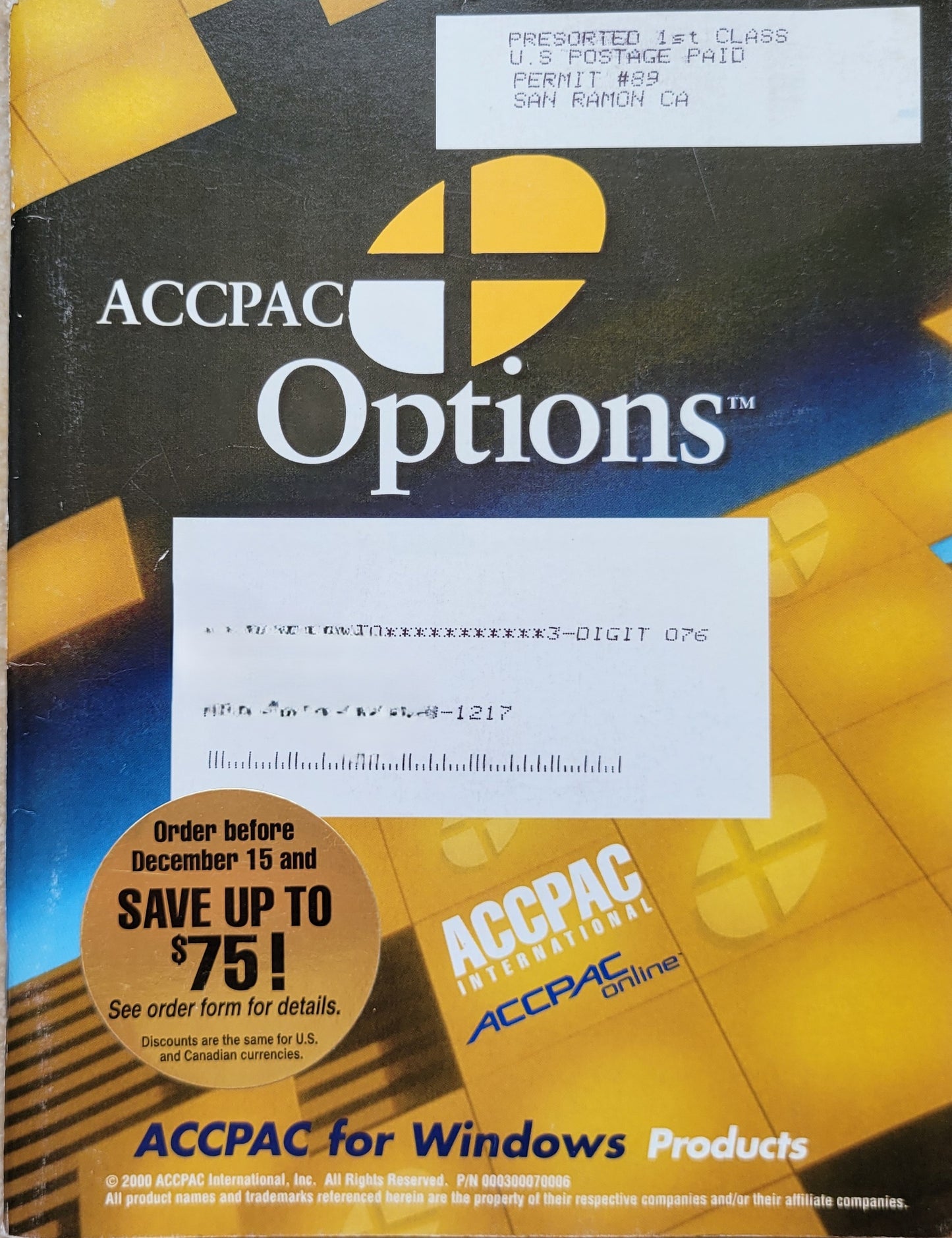Vintage - ACCPAC / ACCPAC Plus Account Products Brochure