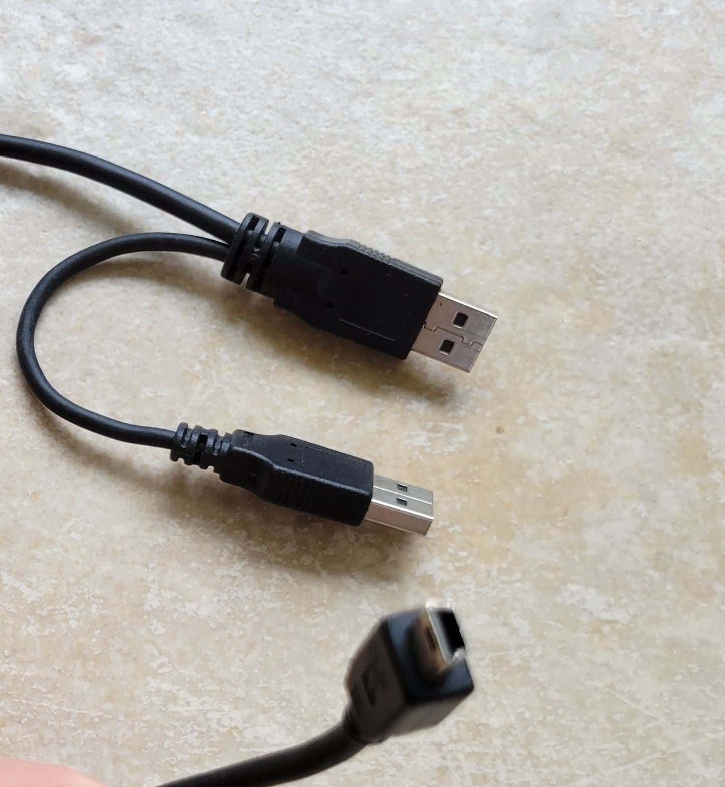 USB Type A to Mini USB Y-Splitter Cable