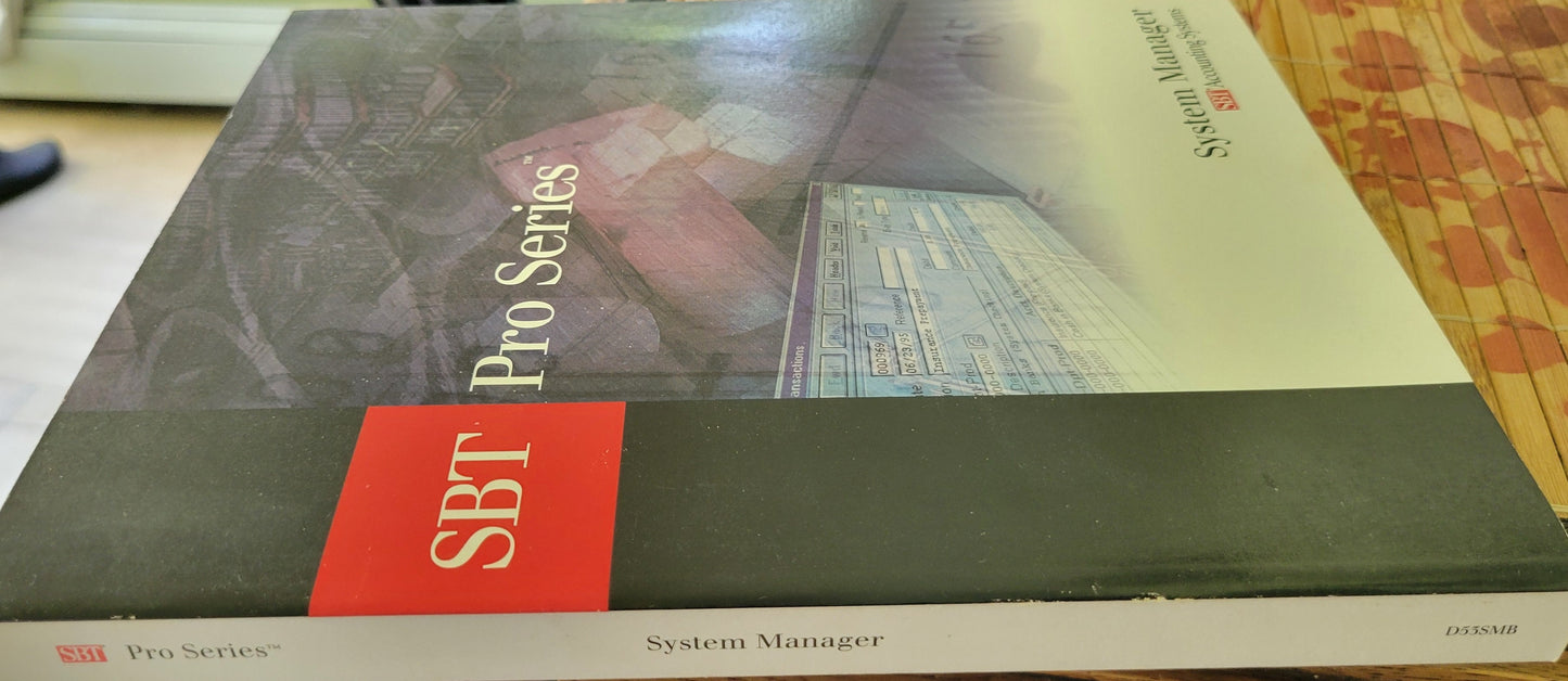 Vintage - SBT Pro Series 6.0 System Manager, 1999