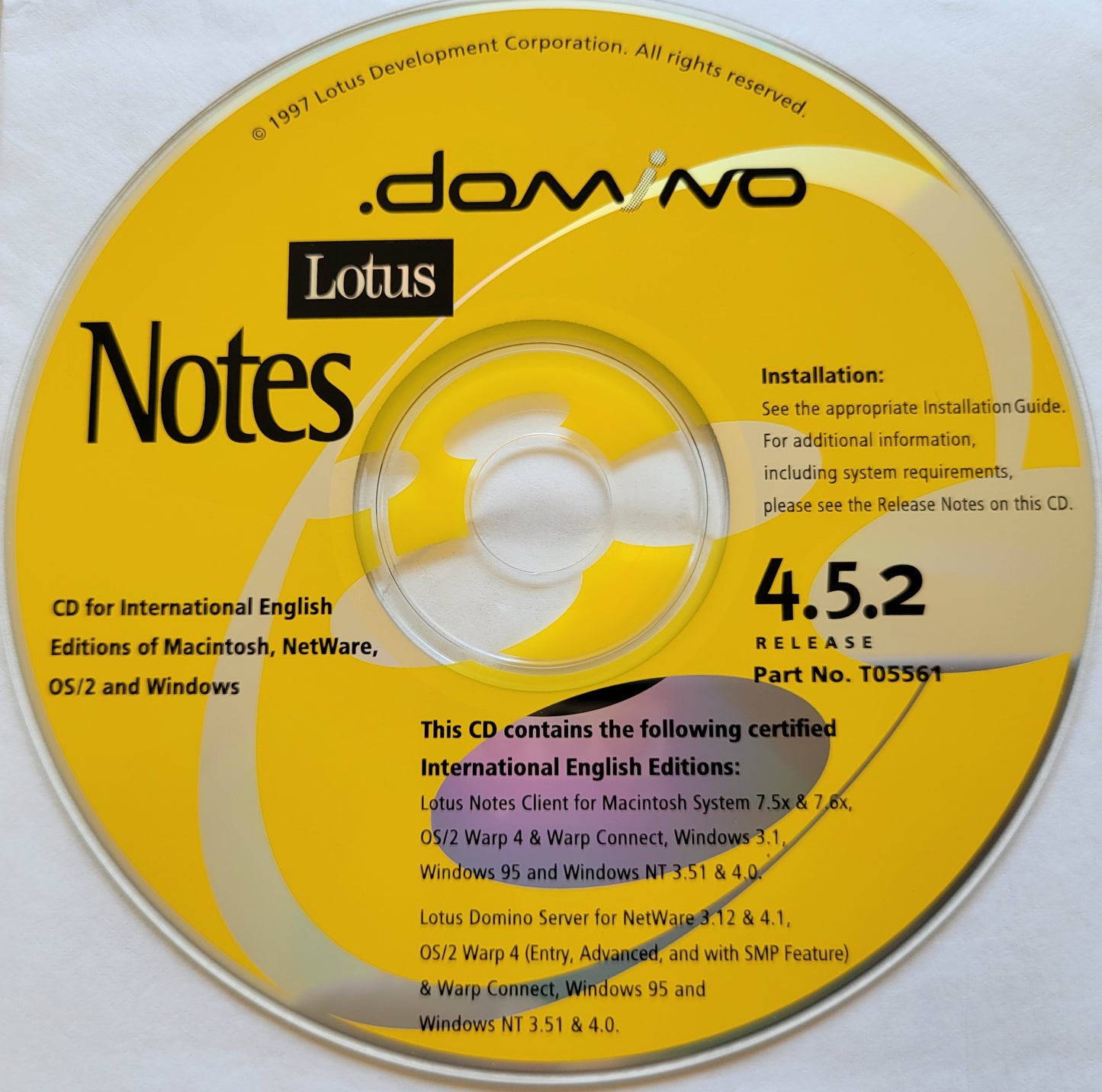 4. Vintage CD - Lotus Notes for Windows, Macintosh, NetWare, and OS/2