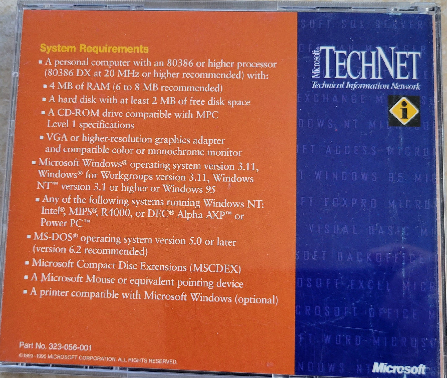 Vintage - Microsoft TechNet, Technical Information Network, 2 CDs, 1995