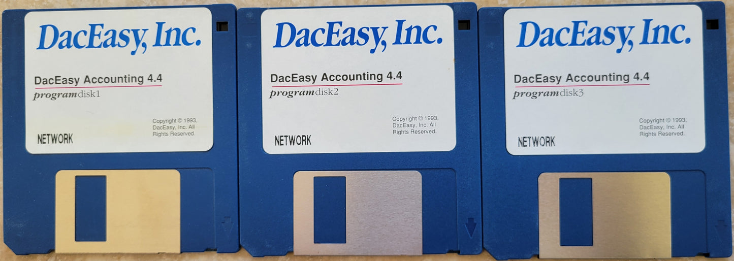 Vintage Floppy Diskette - DacEasy Accounting 4.4 Disks