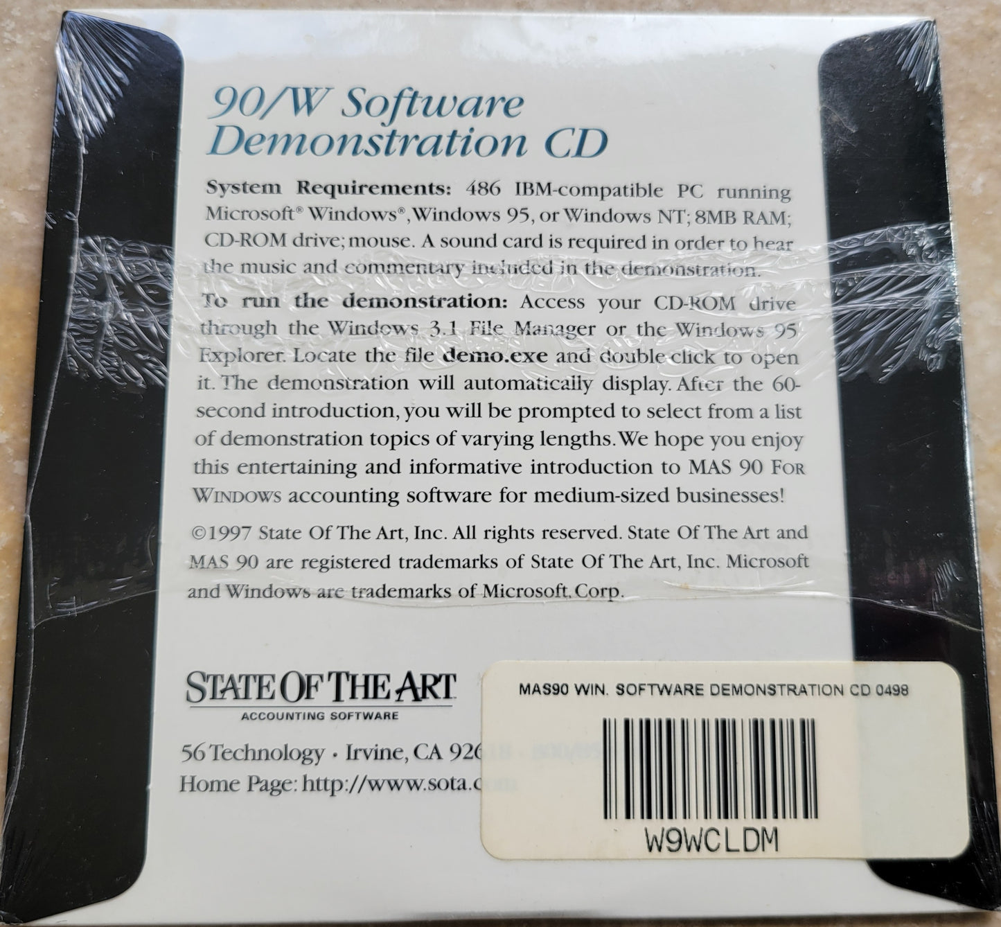 Vintage - MAS 90 for Windows Software Demonstration CD, 1997