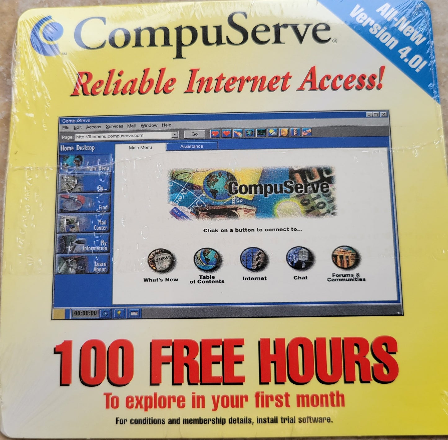Vintage - CompuServe Internet Online Access CD, Sealed, 1998