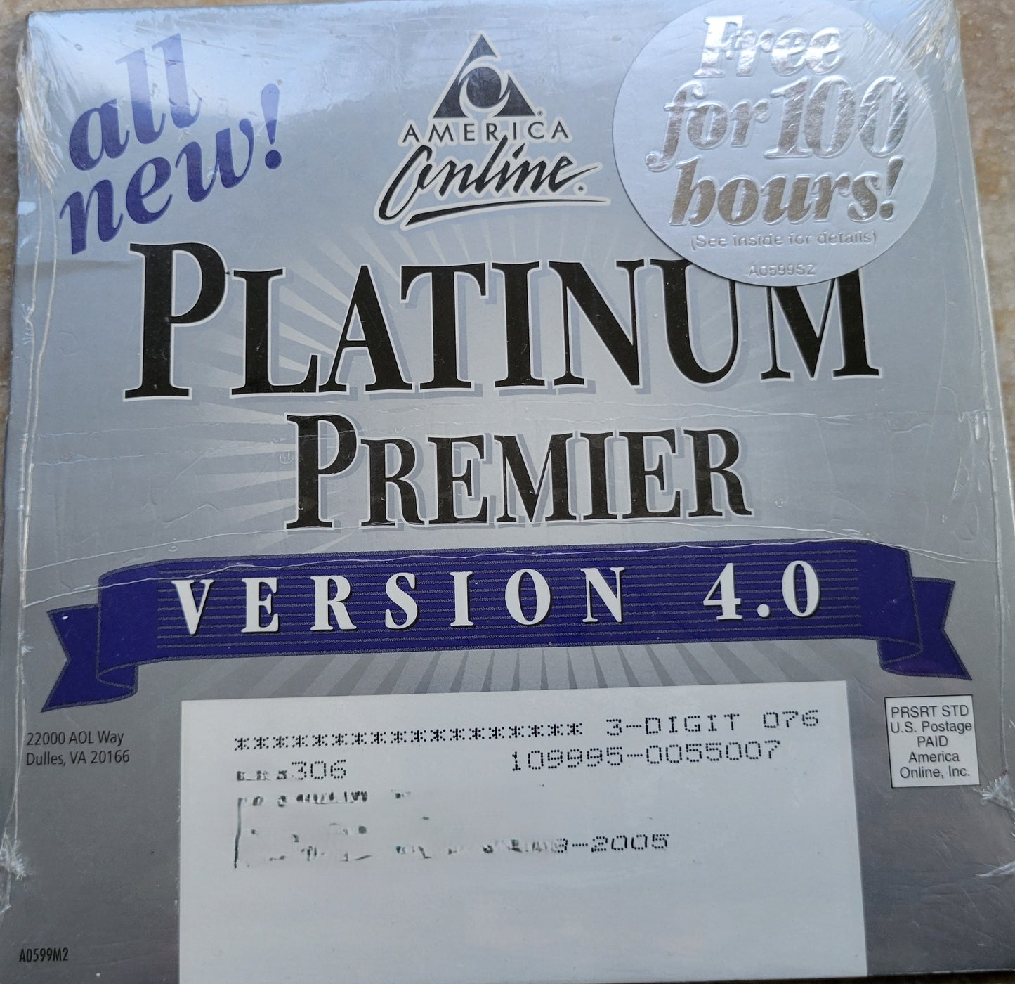 Vintage - America Online Platinum Premier for Windows & Macintosh Ver. 4, 1999