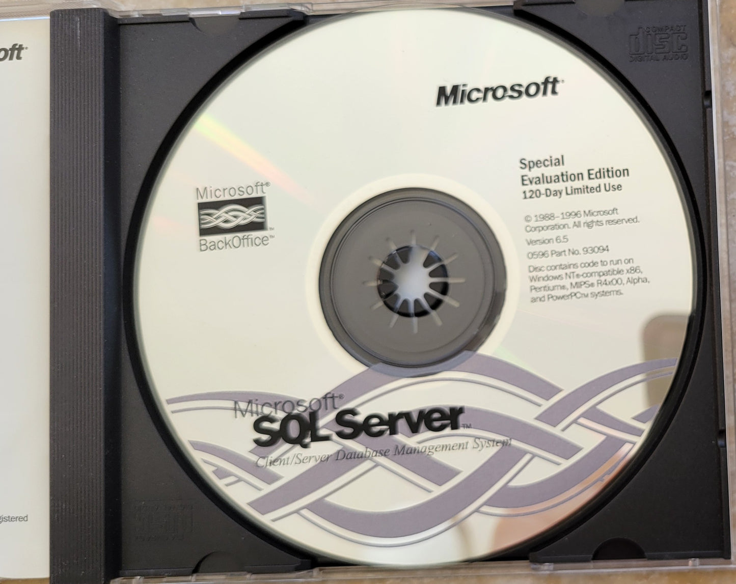 Vintage - Microsoft SQL Server 6.5 120-day Evaluation Software, 1996