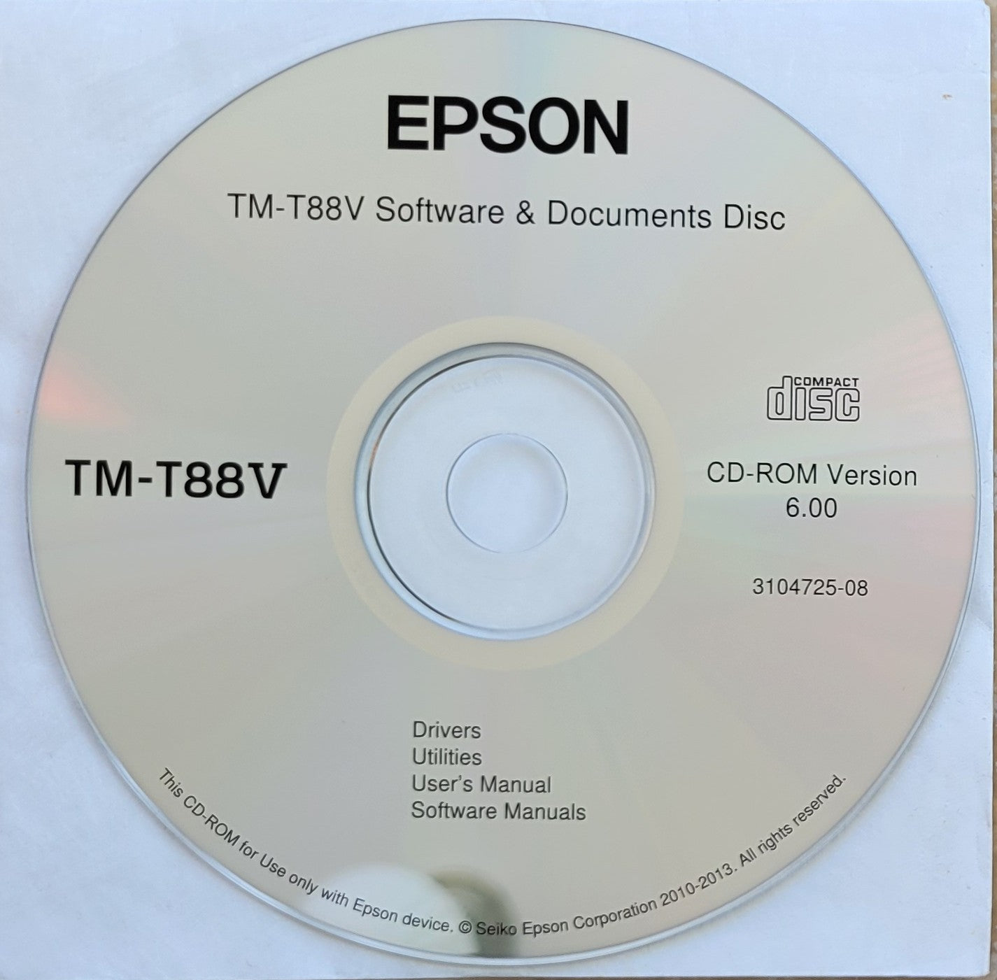 Vintage - EPSON TM-T88V Printer Software & Documents CD Version 6.0