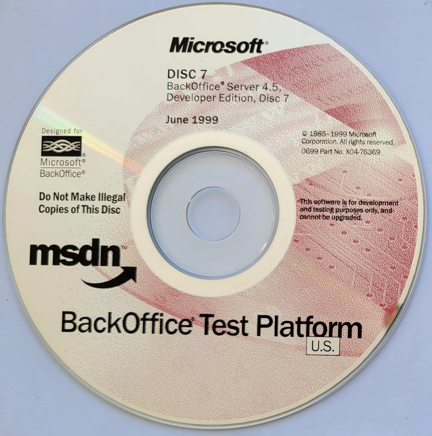 Microsoft BackOffice Server 4.5 Developer Edition, 7 CDs, 1999