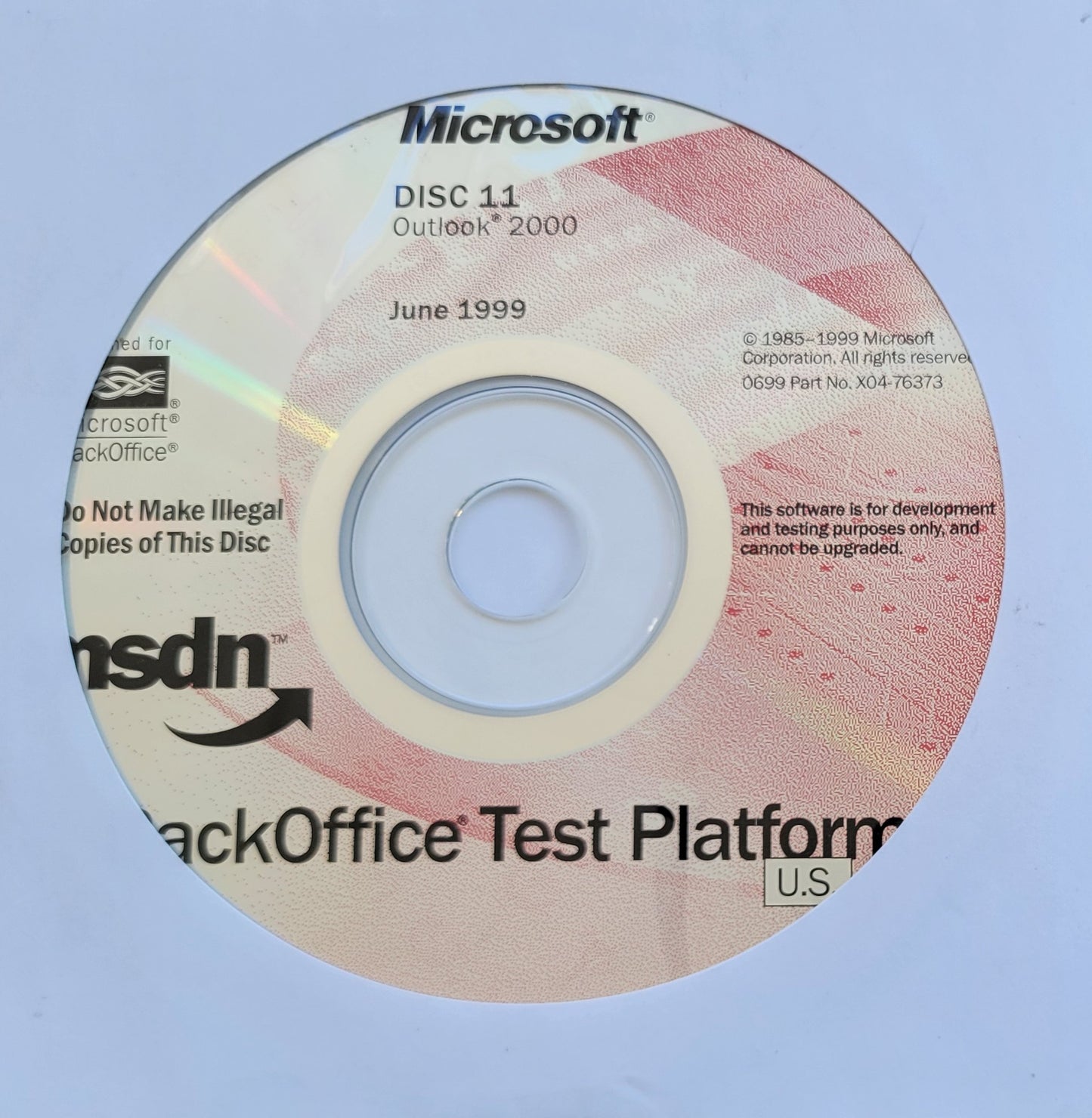 Vintage - Microsoft Outlook 2000, June 1999 MSDN BackOffice