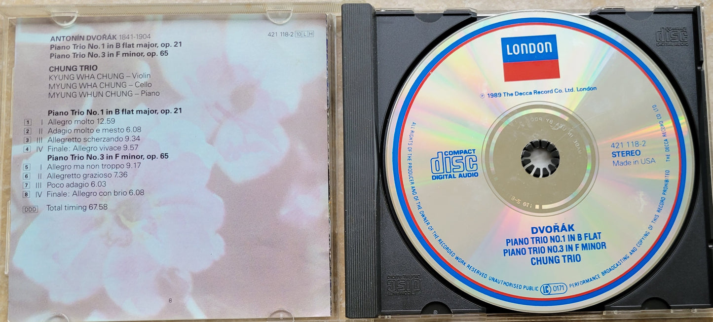 Music CD - Dvorak: Piano Trios 1 & 3, Chung Trio, 1989