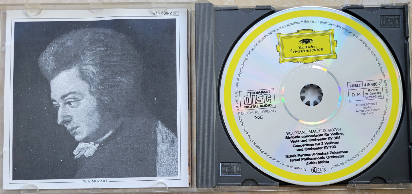 Music CD - Mozart: Sinfonia Concertante, Itzhak Perlman, Pinchas Zukerman, 1985