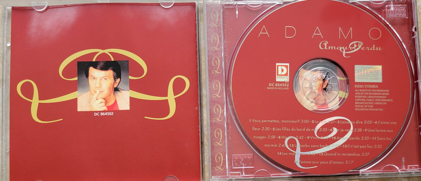 Music CD - Adamo: Amour Perdu, Sans toi ma mie, 1996
