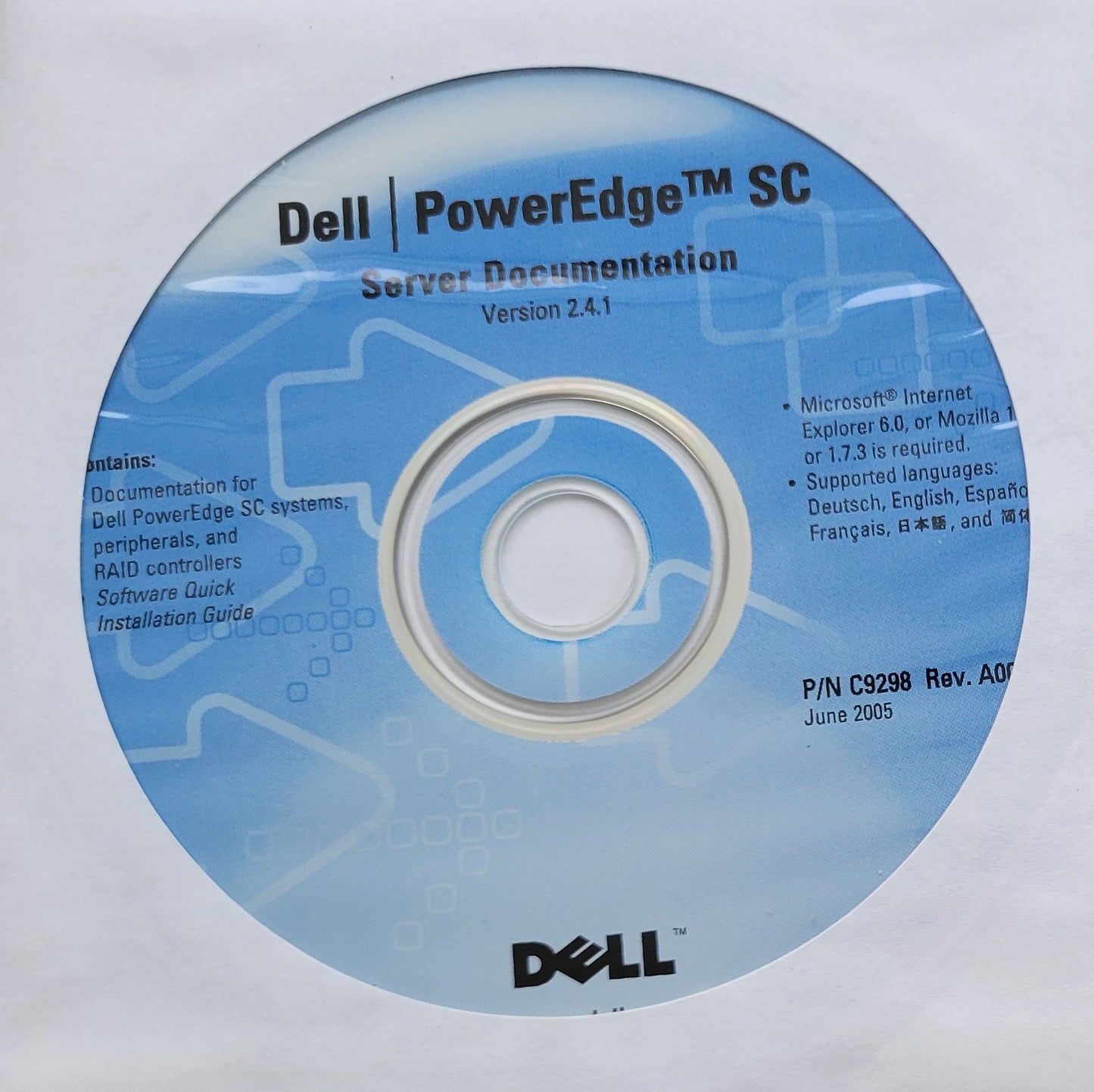 Vintage - Dell PowerEdge SC Server Documentation CD, Version 2.4.1, 2005