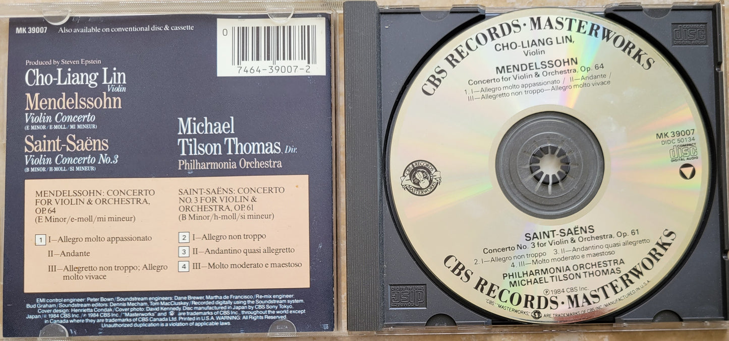 Music CD - Mendelssohn: Violin Concerto, Cho Liang Lin, 1984