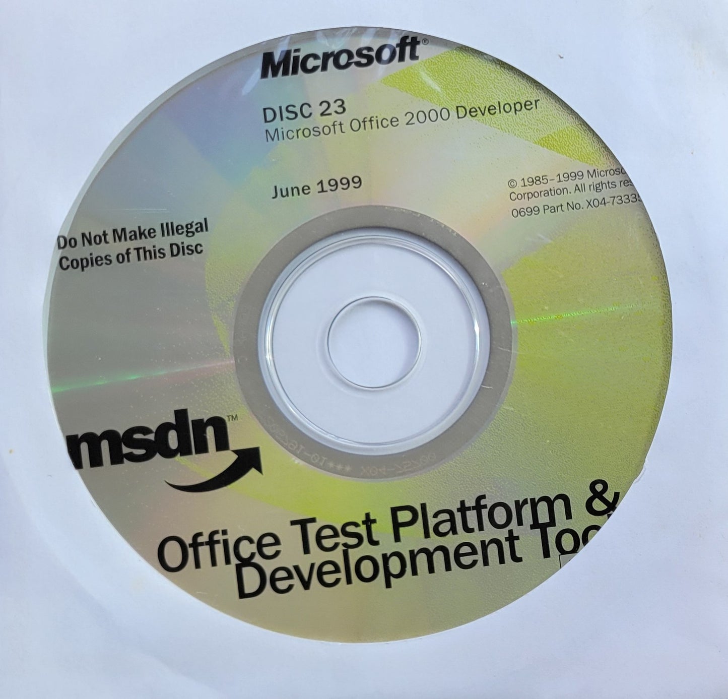 Vintage - Microsoft Office 2000 Developer, 1999