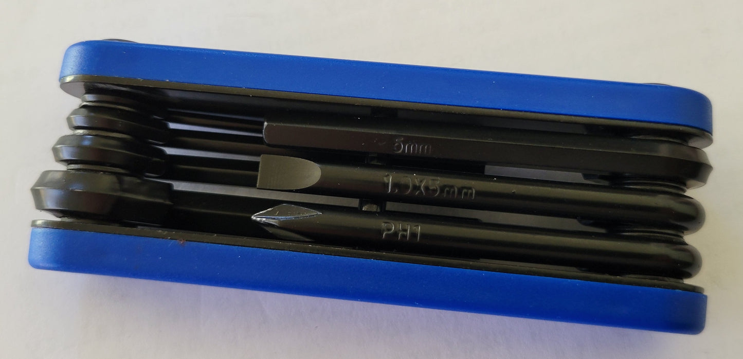 Citizen Bike Folding Multi-Tool, 7-in-1 Hex Key & Screwdriver Set, Blue/Black