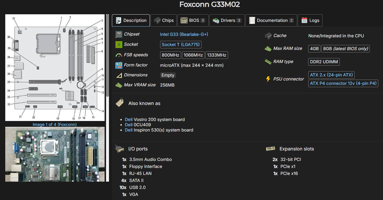 Foxconn G33MO2 PC Motherboard with CPU
