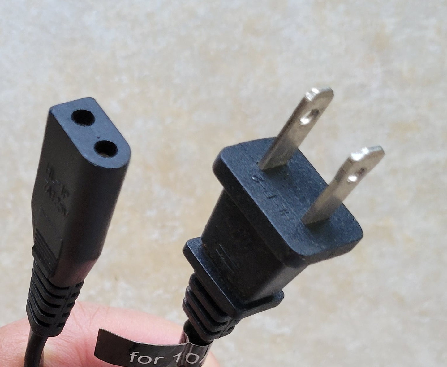 e. AC 2-Prong Power Supply Cord Cable Adapter