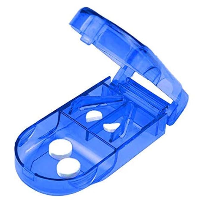Pill Cutter with Ergonomic Design Transparent Pill Splitter with Stainless Steel
