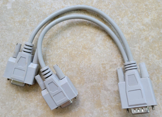 Two 15-Pin VGA Female to One 15-Pin Male Cable Adapter