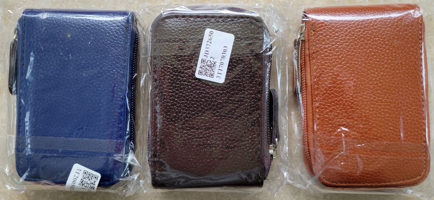 Men's Wallets 3-Pack (Brown, Blue, Purple)