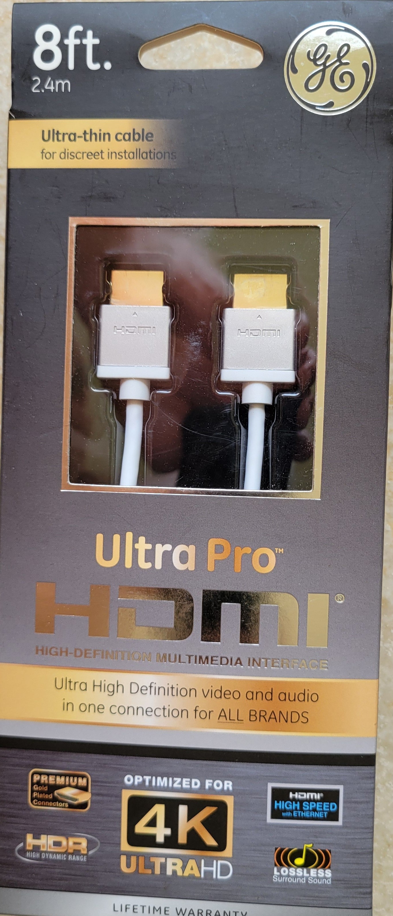 Ultra-Thin HDMI Cable by General Electric, 8-Feet
