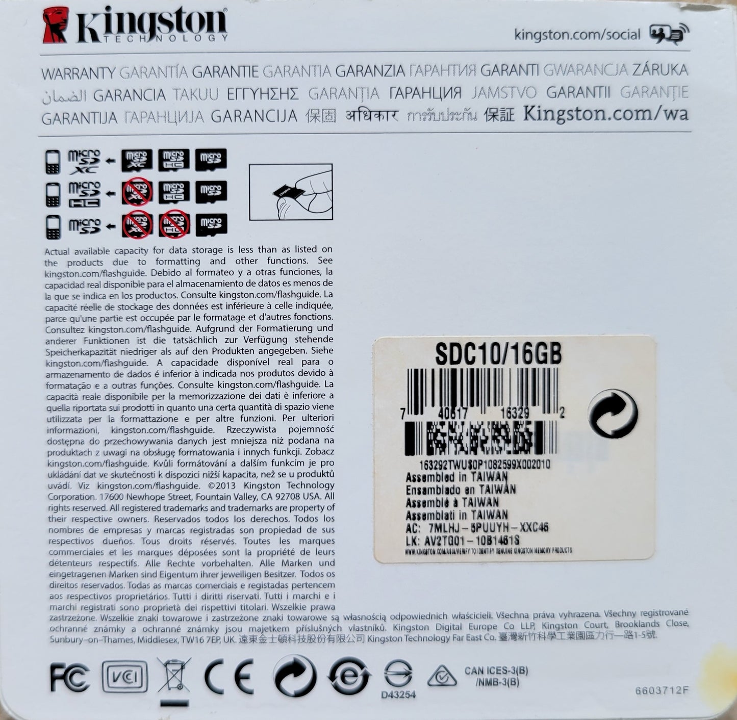 Kingston micro SD to SD SDHC SDXC Adapter, Fit 4GB 8GB 16GB 32GB 64GB
