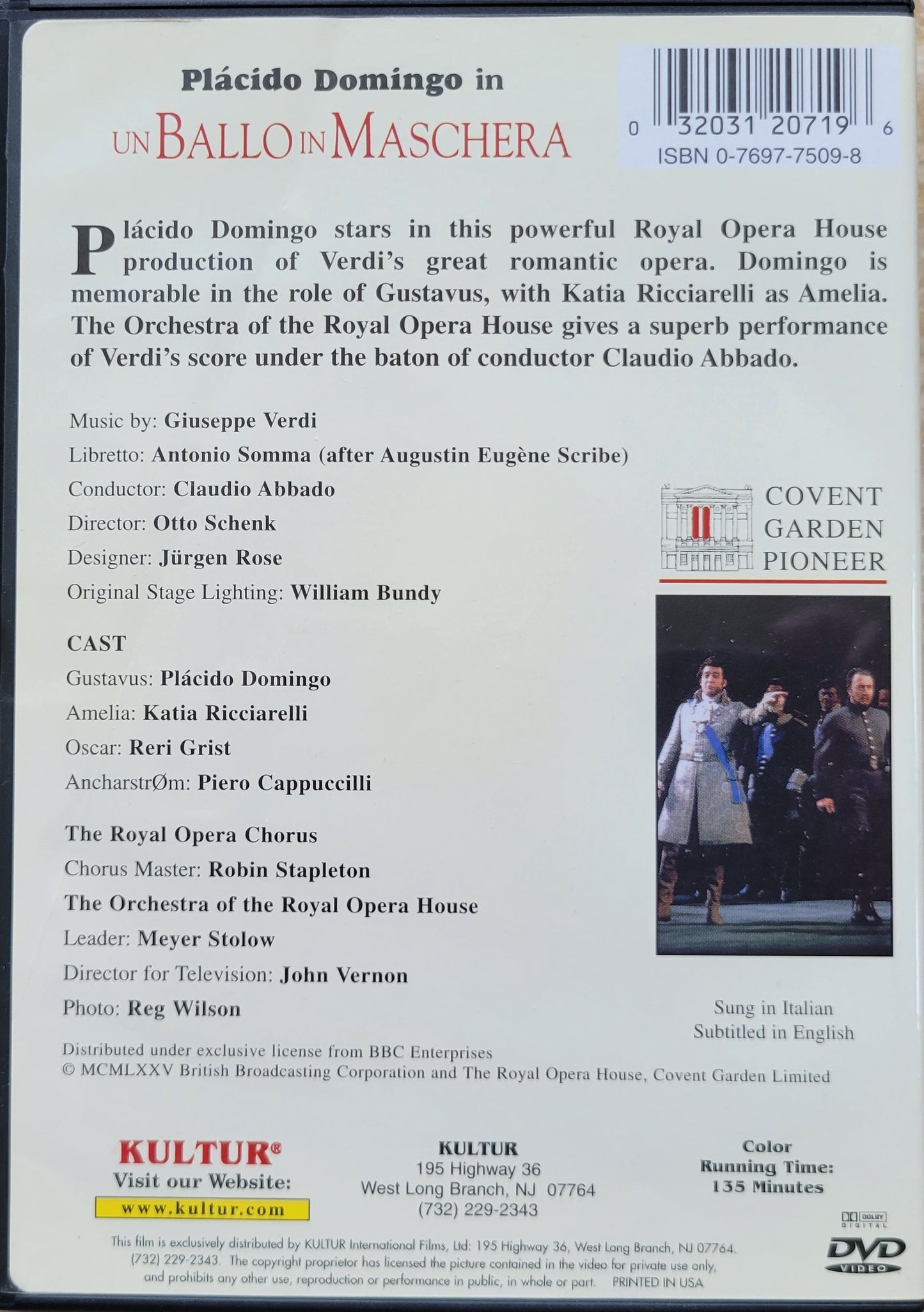 9. DVD - Giuseppe Verdi: Un Ballo in Maschera (Opera)