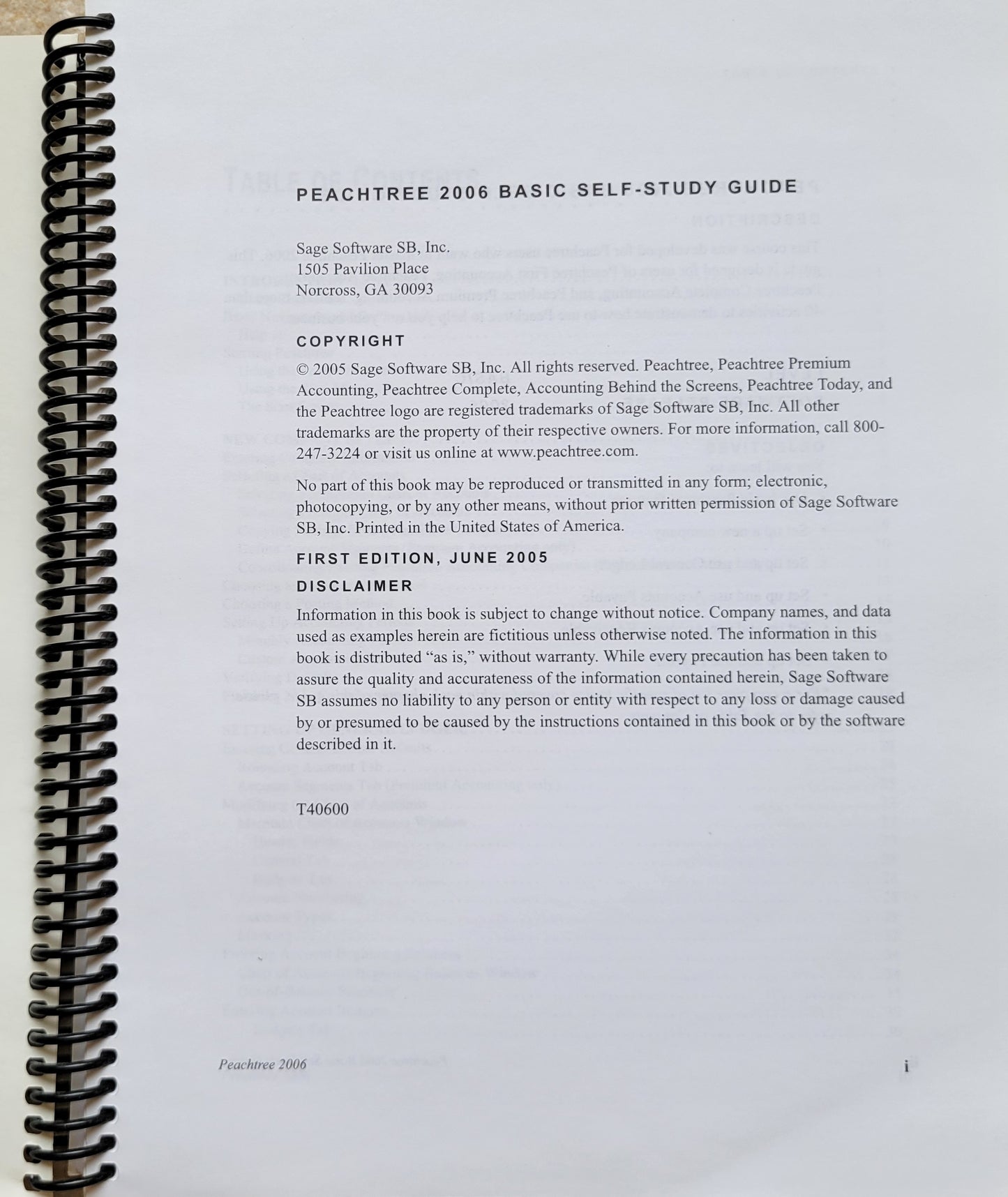 Peachtree by Sage - 2006 Basic Self-Study Guide, 2005