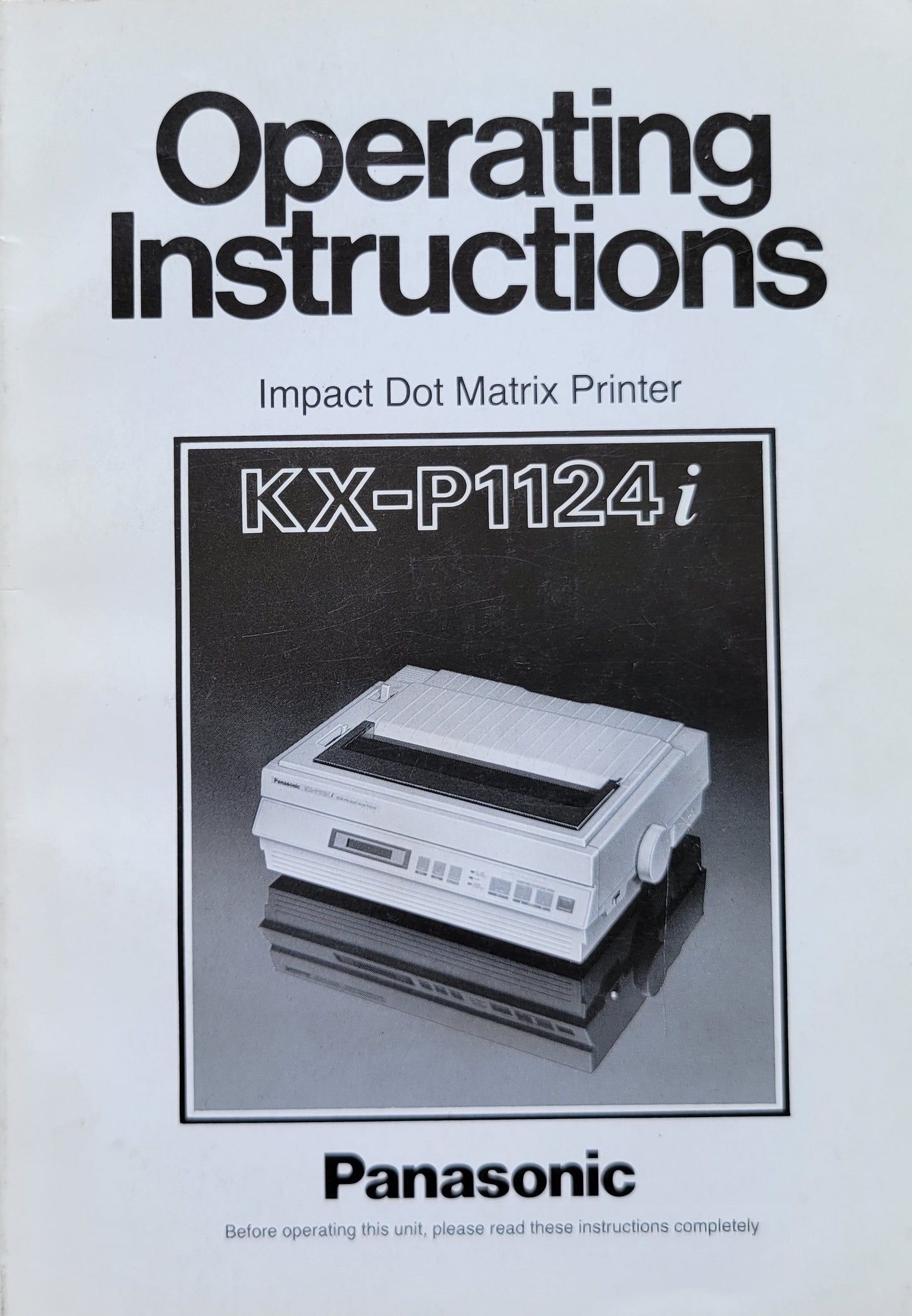 Vintage - Panasonic Impact Dot Matrix Printer, Operating Instructions