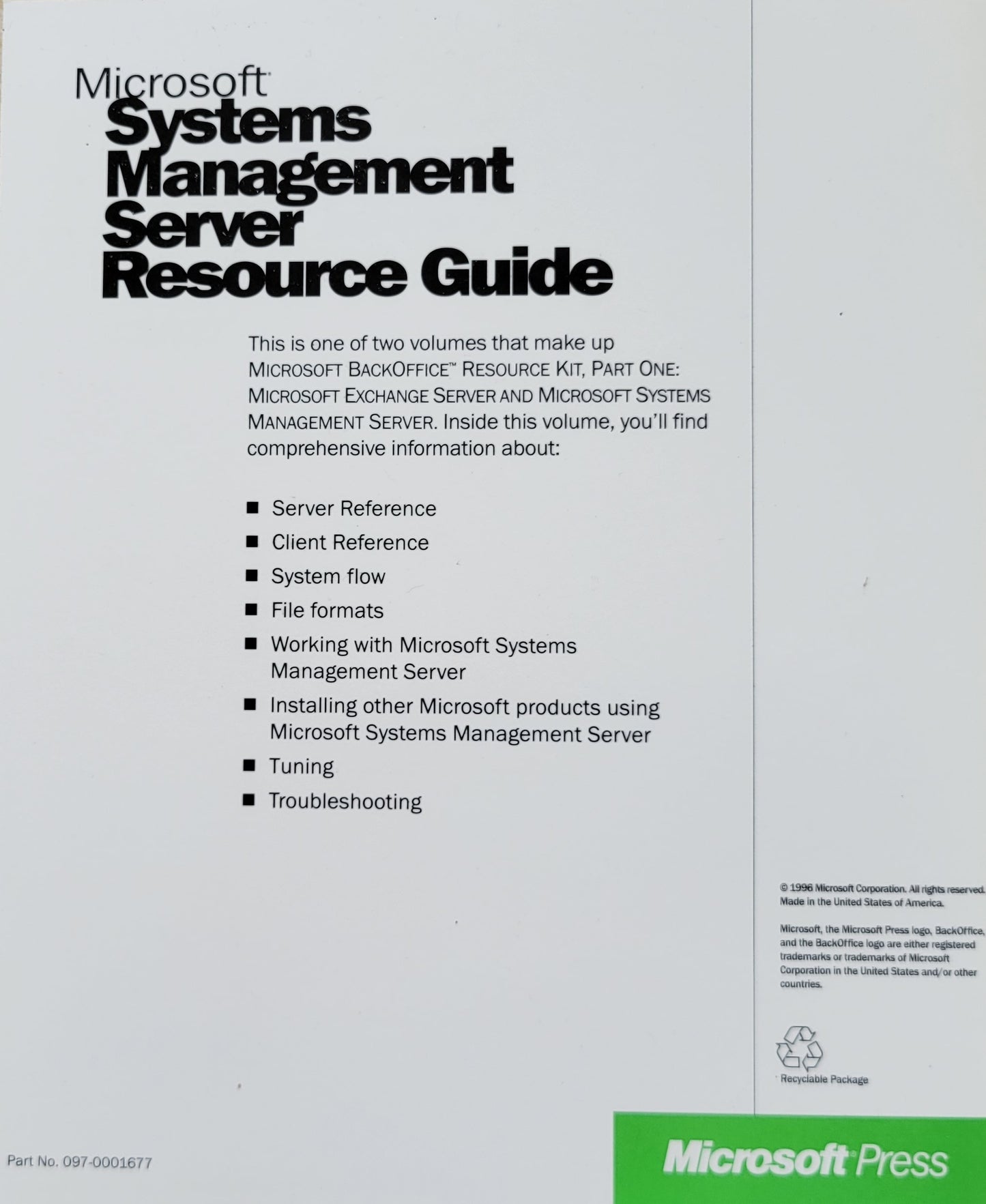 1. Microsoft BackOffice Resource Kit