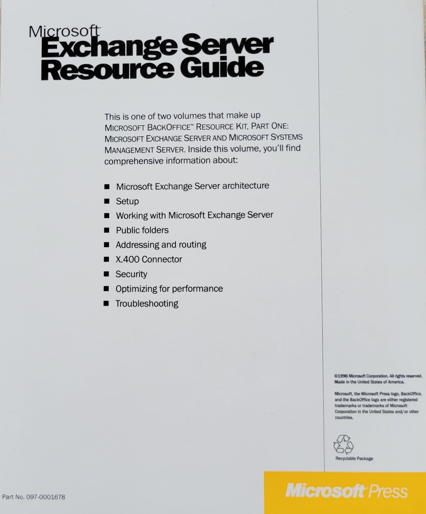 1. Microsoft BackOffice Resource Kit