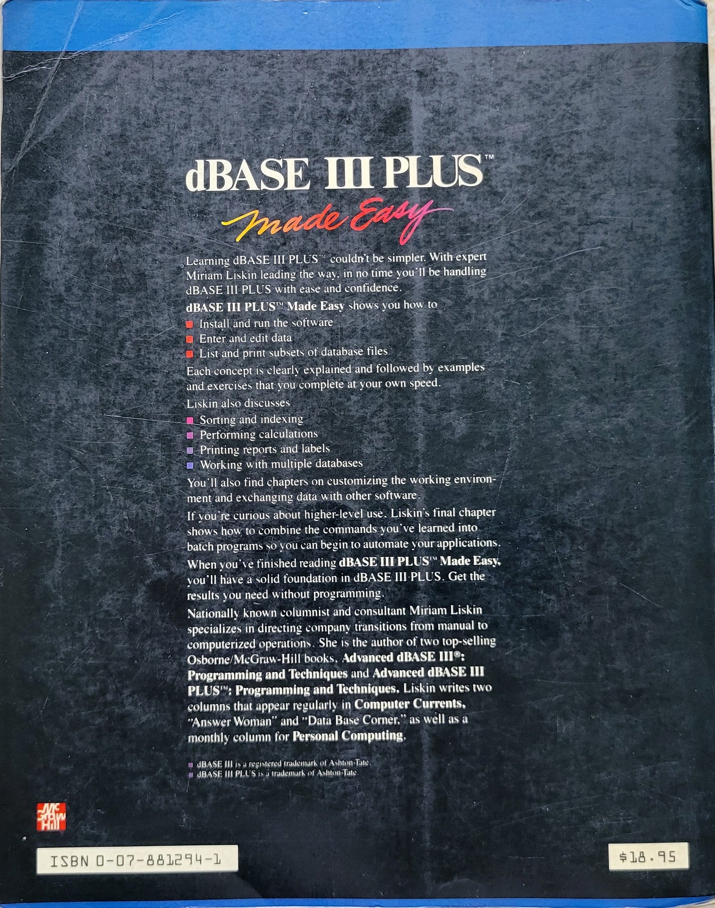 Vintage - dBASE III Plus Made Easy