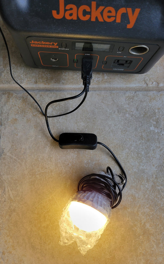 USB LED Light Bulb, Fits Most Portable Power Station & Solar Panel