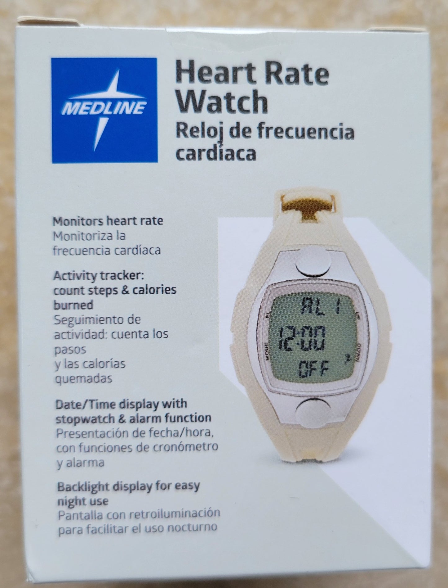 Medline Heart Rate Watch Monitor Pedometer Stopwatch