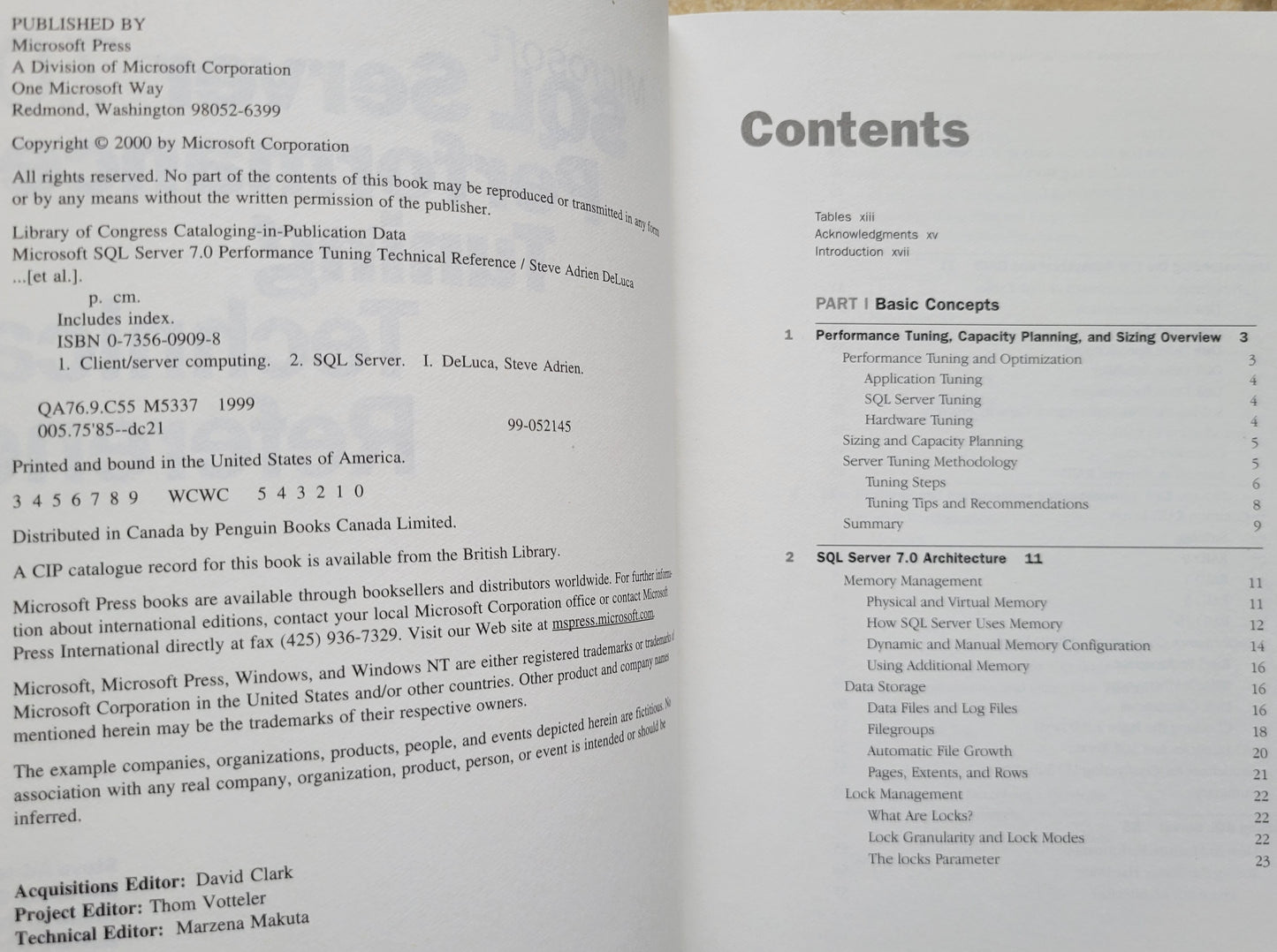 Vintage - Microsoft SQL Server 7.0 Performance Tuning Technical Reference