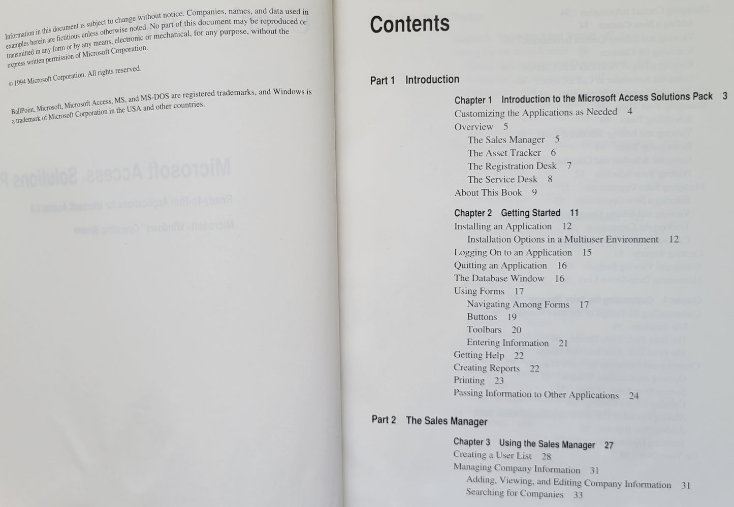 Sold: Vintage - Microsoft Access Solutions Pack User's Guide