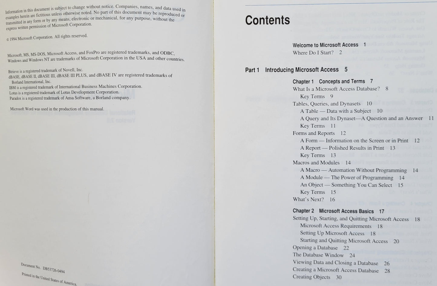 Vintage - Microsoft Access Getting Started for Microsoft Office