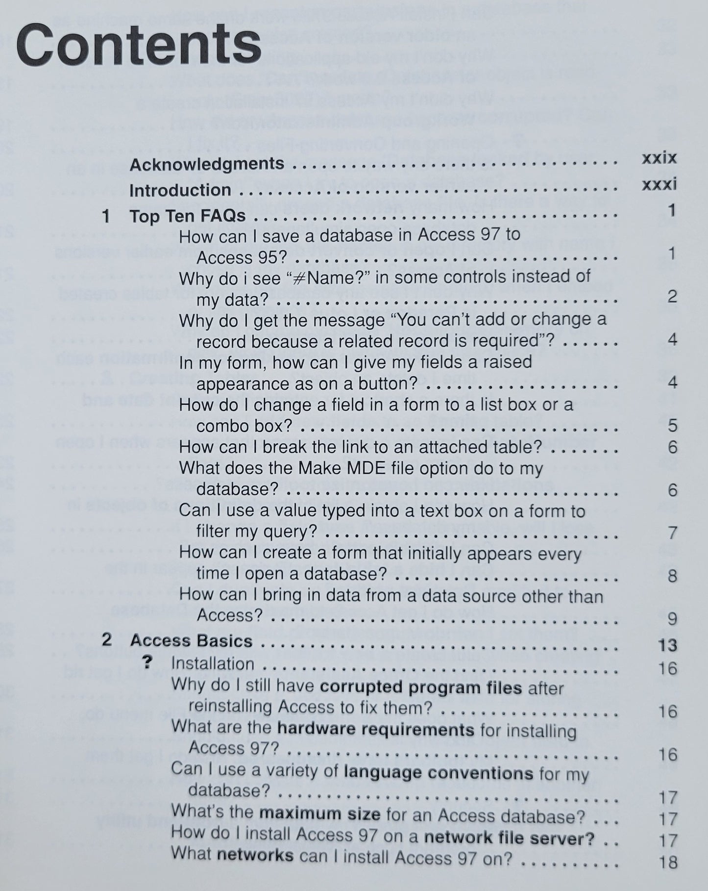 Vintage - Microsoft Access 97 Answers!