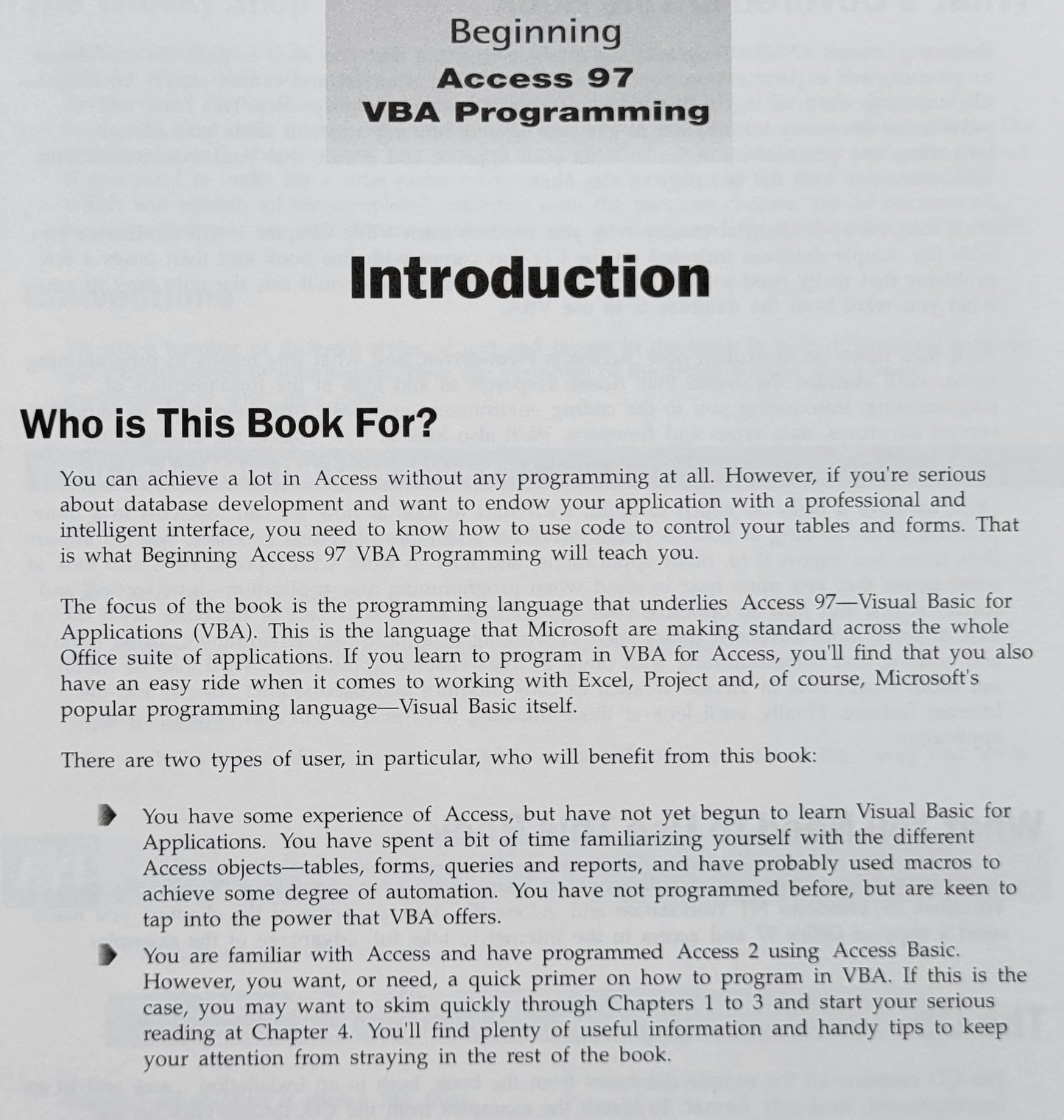 Vintage - Beginning Microsoft Access 97 VBA Programming