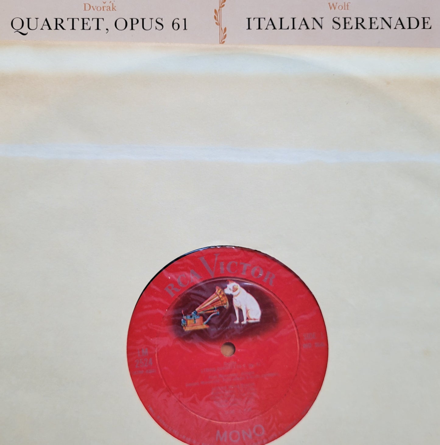 LP Record - Juilliard String Quartet: Dvorak Quartet and Wolf Italian Serenade
