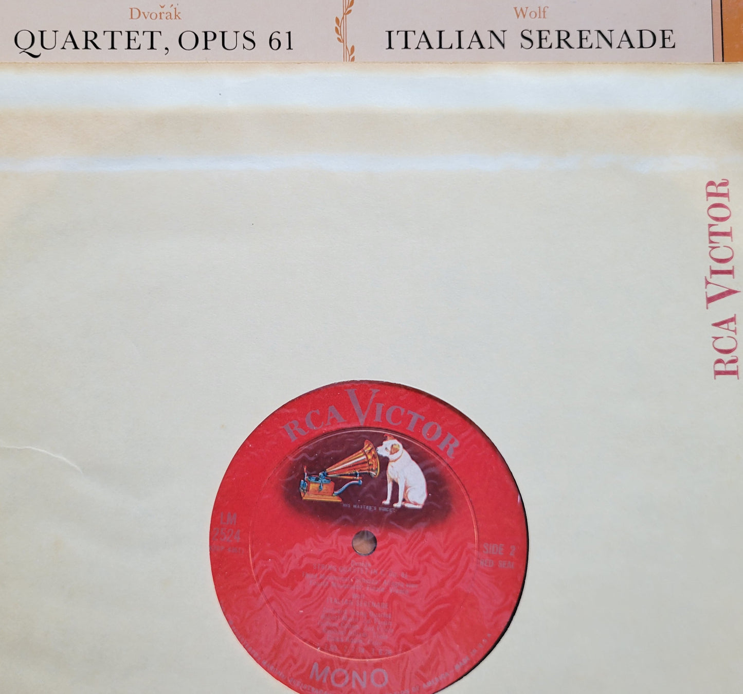 LP Record - Juilliard String Quartet: Dvorak Quartet and Wolf Italian Serenade