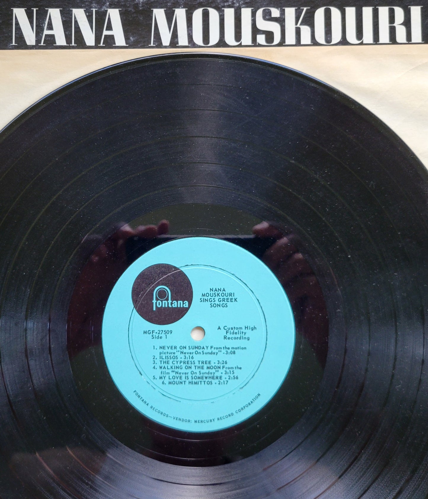 LP Record - Nana Mouskouri: Never on Sunday in Greece