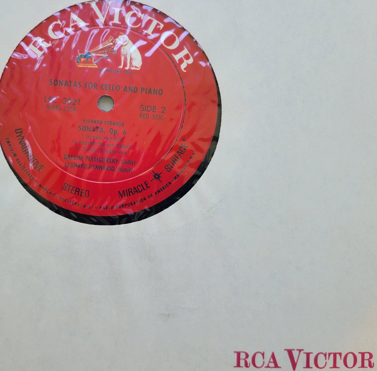 LP Record - Mendelssohn and R. Strauss: Piatigorsky Pennario