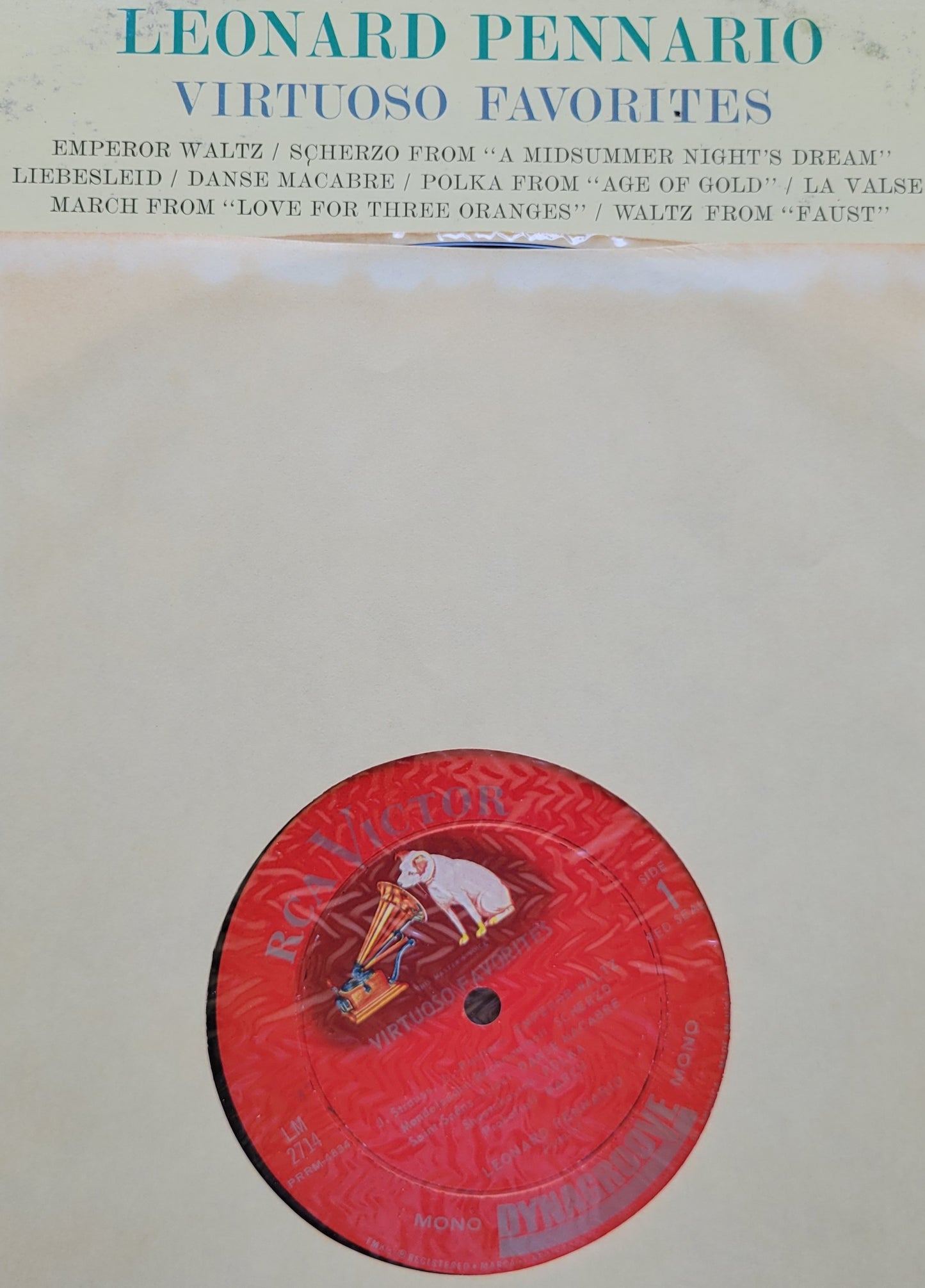 LP Record - Leonard Pennario: Virtuoso Favorites