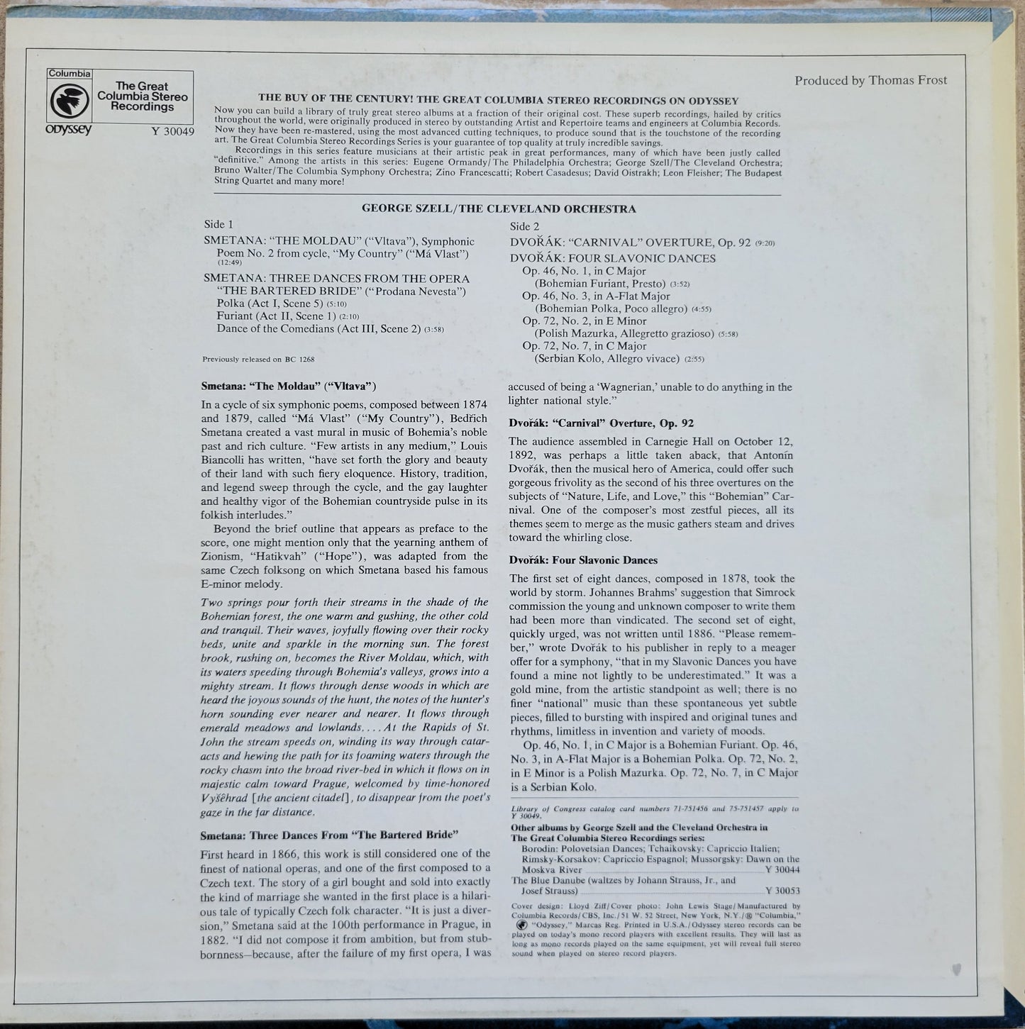 LP Record - Smetana: The Moldau, Three Dances from the Bartered bride