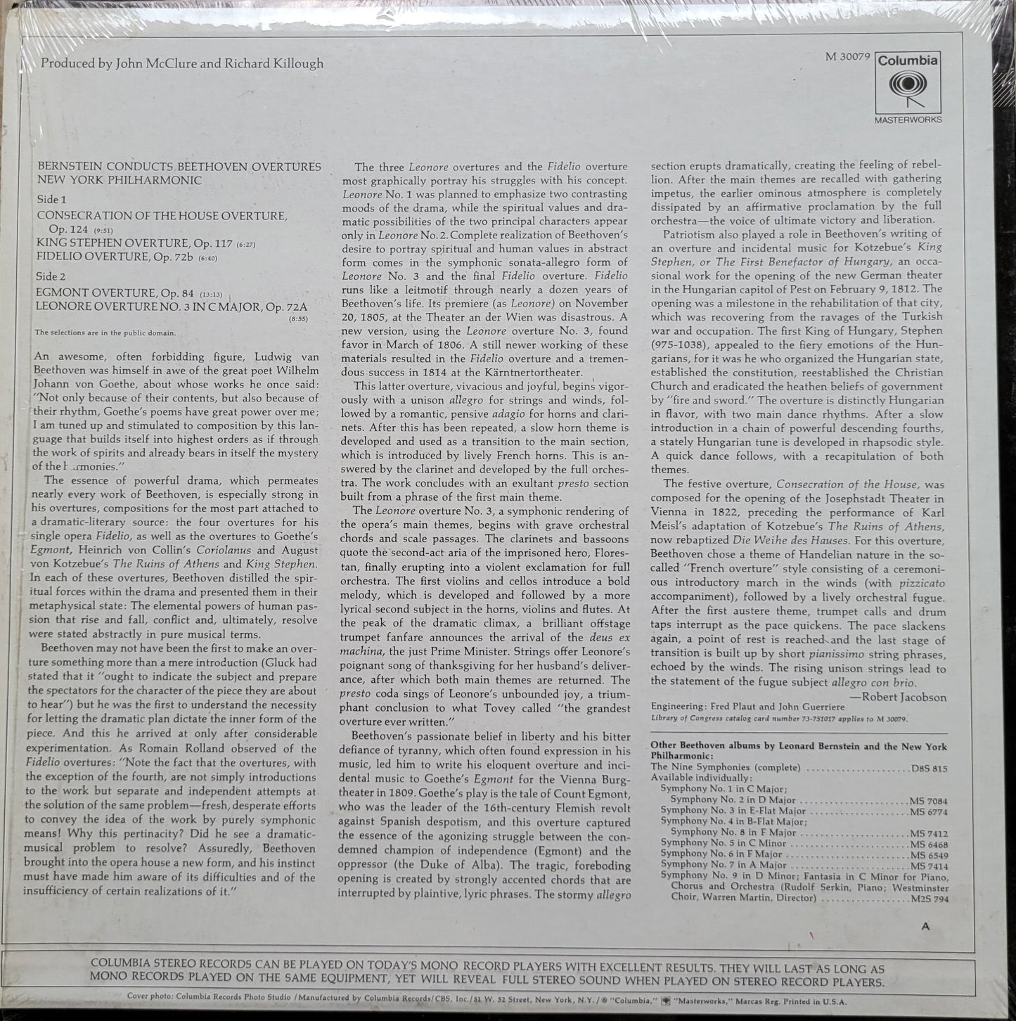 LP Record - Bernstein Conducts Beethoven Overtures