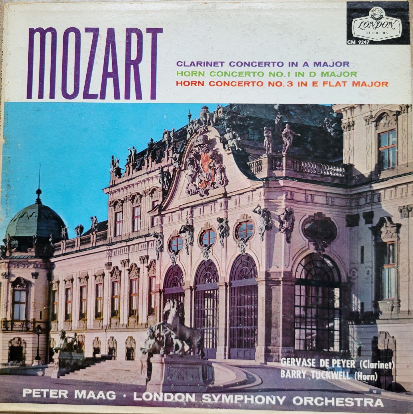LP Record - Mozart: Clarinet Concerto, Horn Concerto No. 1 and 3